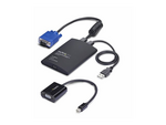 Portable Laptop Crash Cart Adapter, USB/VGA/Mini DisplayPort KVM Console, File Transfer and Video Capture
